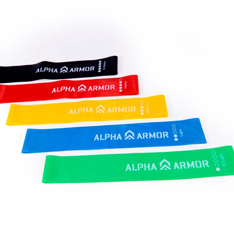 BANDAS DE RESISTENCIA MULTIFUNCIONAL ALPHA ARMOR® SET 5 PZAS