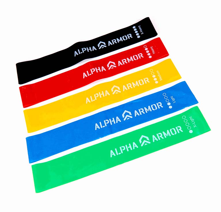 BANDAS DE RESISTENCIA MULTIFUNCIONAL ALPHA ARMOR® SET 5 PZAS