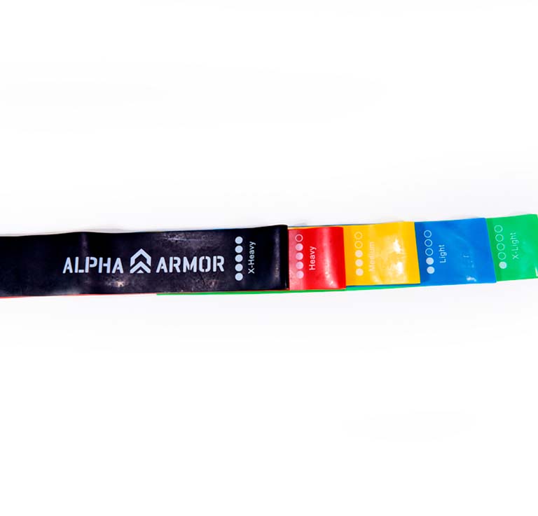 BANDAS DE RESISTENCIA MULTIFUNCIONAL ALPHA ARMOR® SET 5 PZAS