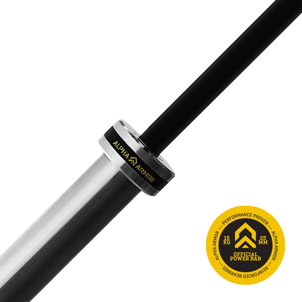 BARRA DE PODER OFICIAL HARD CHROME & BLACK CERAKOTE ALPHA ARMOR®