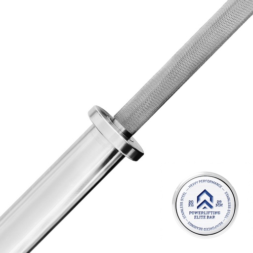 [PESSAA20K] POWERLIFTING ELITE BAR STAINLESS STEEL 20KG ALPHA ARMOR ®